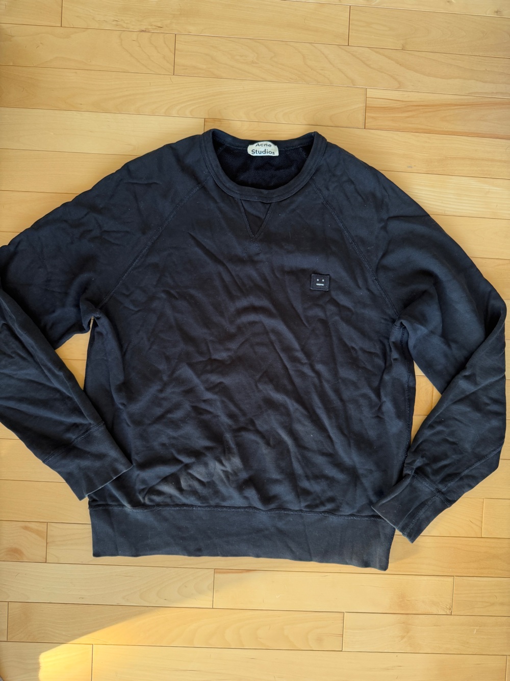 Acne studios black crewneck pullover sweater size small